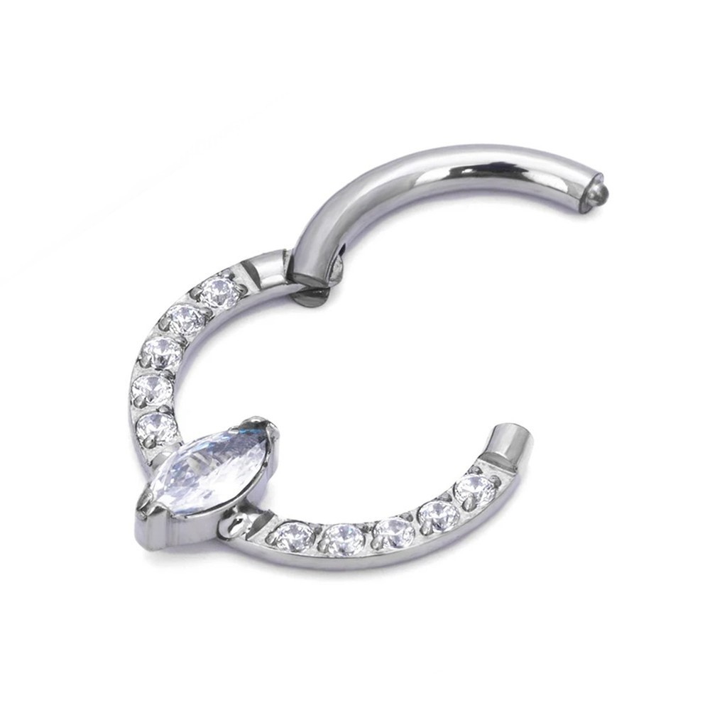 Piercing Titanio G23 Click Zirconia navete Septo Helix Daith