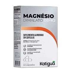 Magnésio Dimalato + D3 + K2 Com 60 Cápsulas Suplemento