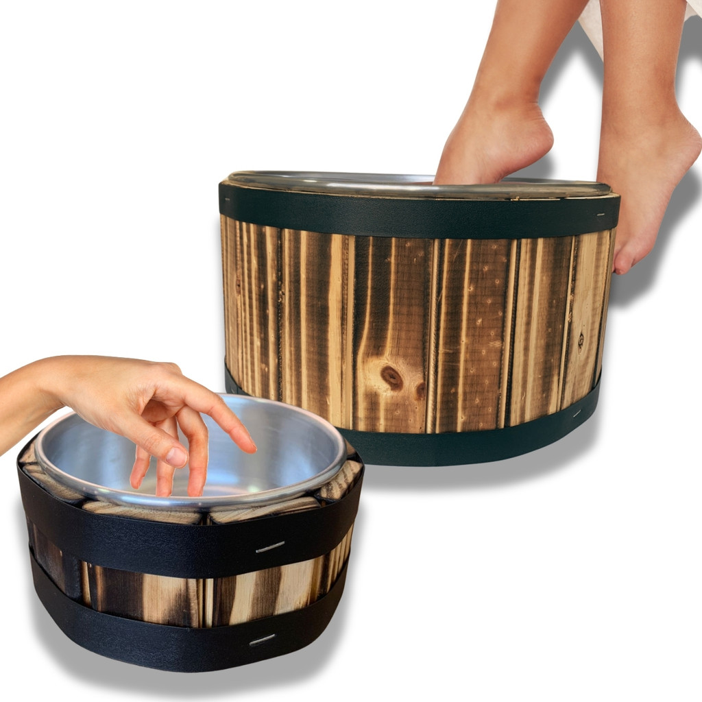 Kit Rústico Hidratação: Tina para Pés + Bacia Manicure Spa em Casa