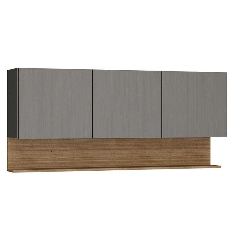 Armário Aéreo Line 3 Portas 150 Cm Gris Freijó - Kits Paraná em Oferta na Shopee