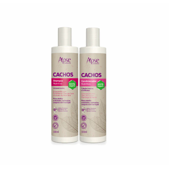 Apse Cachos Kit Shampoo e Condicionador 300mL - 2 Itens