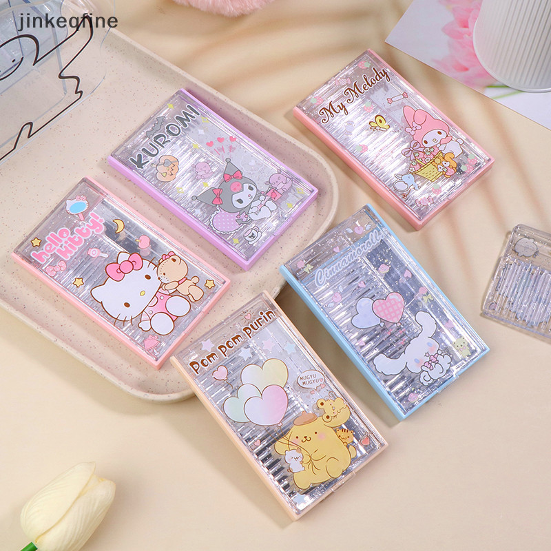 Jfbr Kawaii Sanrio Hello Kitty Espelho Dobrável Com Pente Anime Kuromi My Melody Maquiagem Portátil De Viagem Mirror Girl Gift QDD