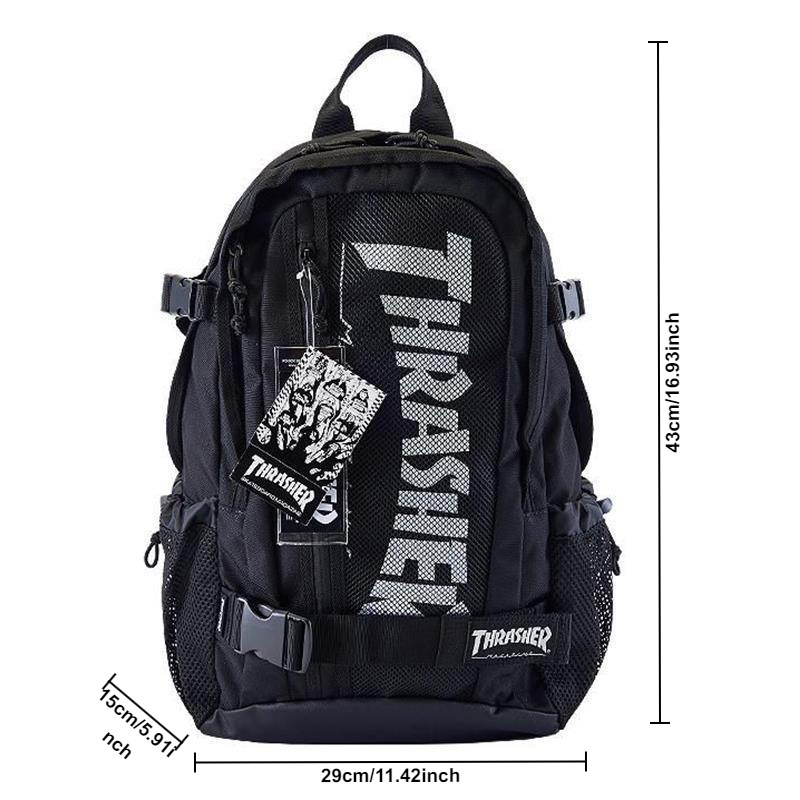 Mochila de Skate ao Ar Livre Japão THRASHER Mochila Oxford Limitada Mochila de Skate Mochila de Rua Mochila de Skate Cam em Oferta na Shopee