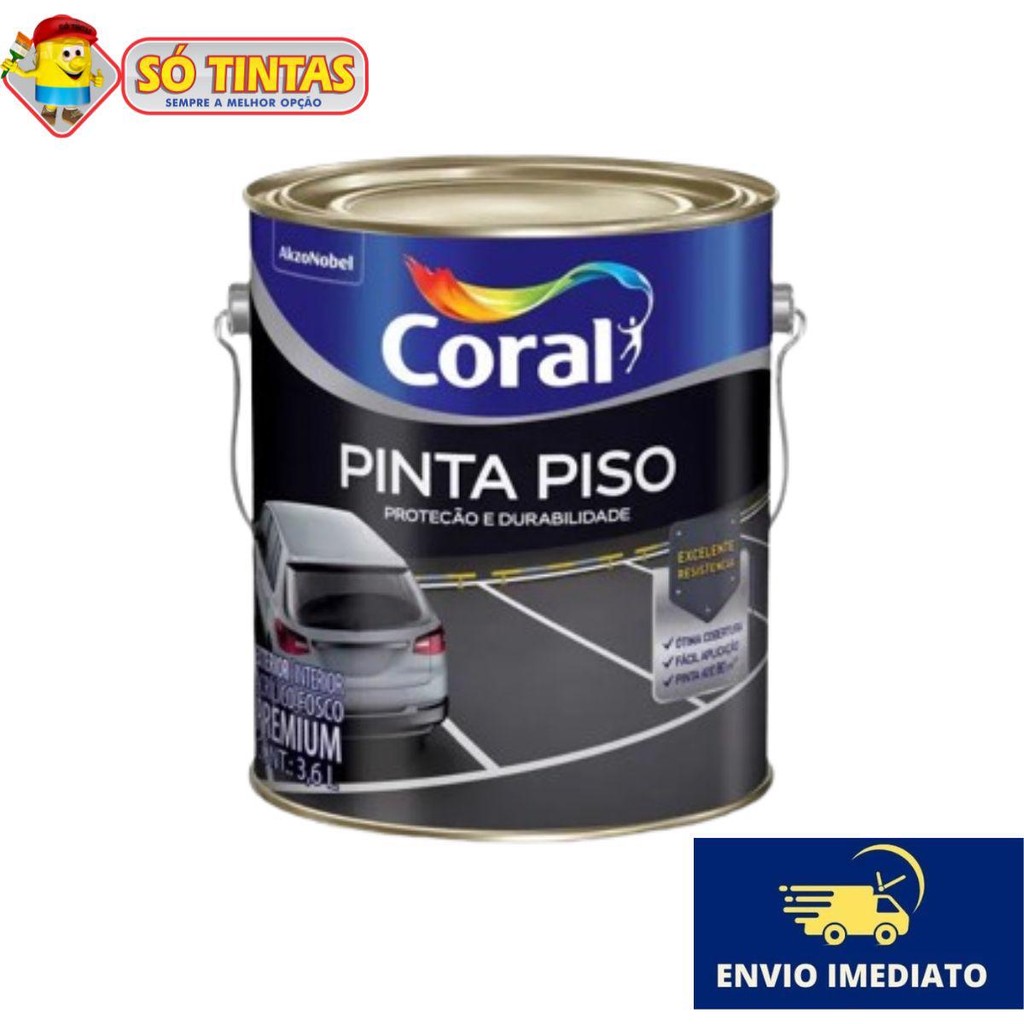 Tinta Pinta Piso Premium 3,6L Coral Fácil Aplicação Várias Cores em Oferta na Shopee