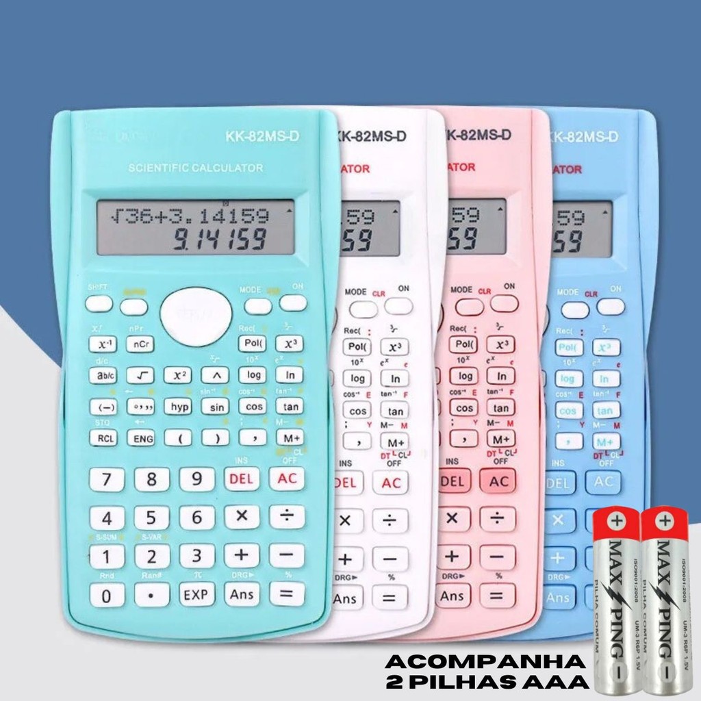 Calculadora Científica Profissional Colors 240 Funções Com Capa Protetora