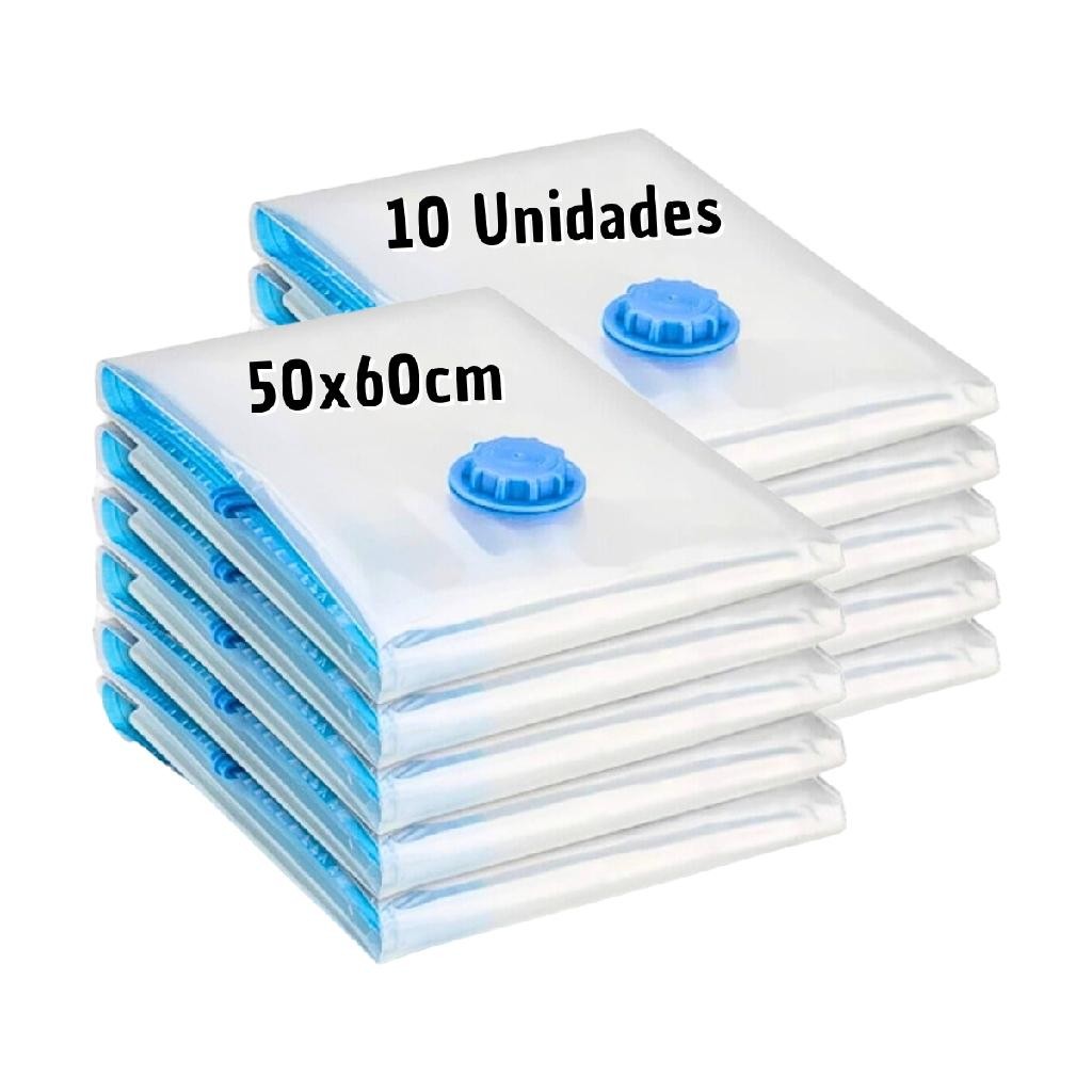 Kit 10 Sacos À Vácuo Organizador De Roupas Edredom 50x60cm