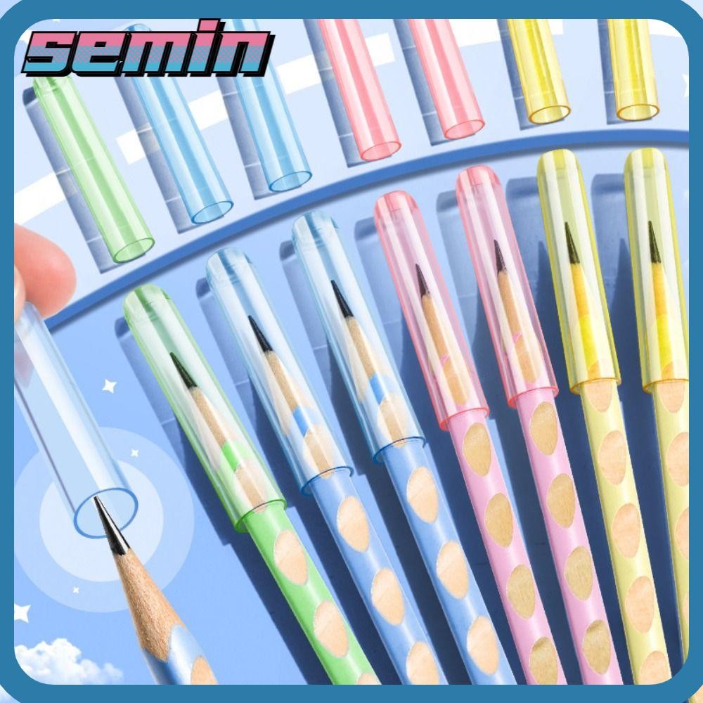 SEMIN 35 Unidades/Caixa Protetor De Lápis , Tampa De Plástico Transparente , Extensor Cor Sólida em Oferta na Shopee