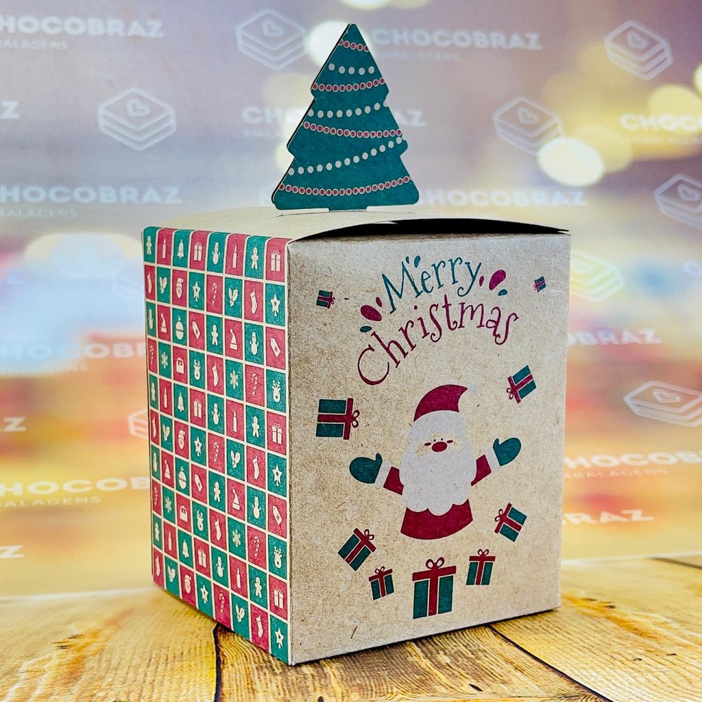 10 CAIXA P/ DOCES POP UP - NATAL KRAFT ID5064 (NATAL IDEIA 2025) (CHOCO)