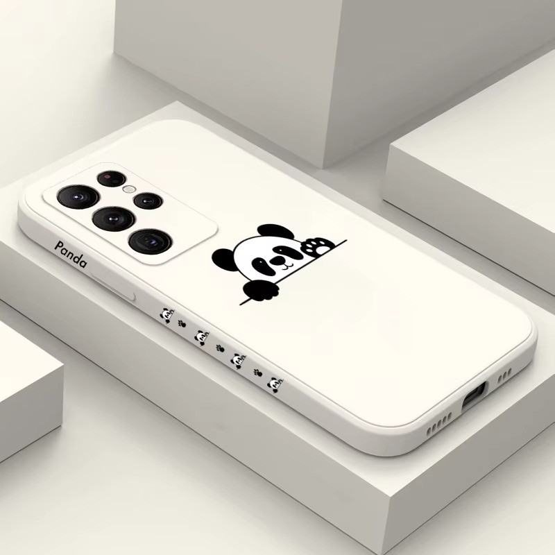 Bonito Panda Caso De Telefone Para Samsung A15 A55 A35 A54 A05 A34 A14 A52 A53 A23 A32 Lado Impresso Silicone Capa Macia