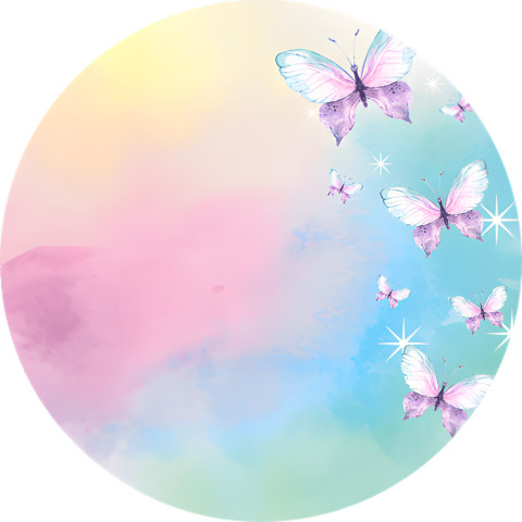 NOVO Painel Festa Infantil Redondo Borboletas Arco-íris + Arco, Suporte incluso. Fazemos personalizado com qualquer tema. Confeccionado em Lona fosca, impressão de alta resolução. cenário , p/ Decoração
