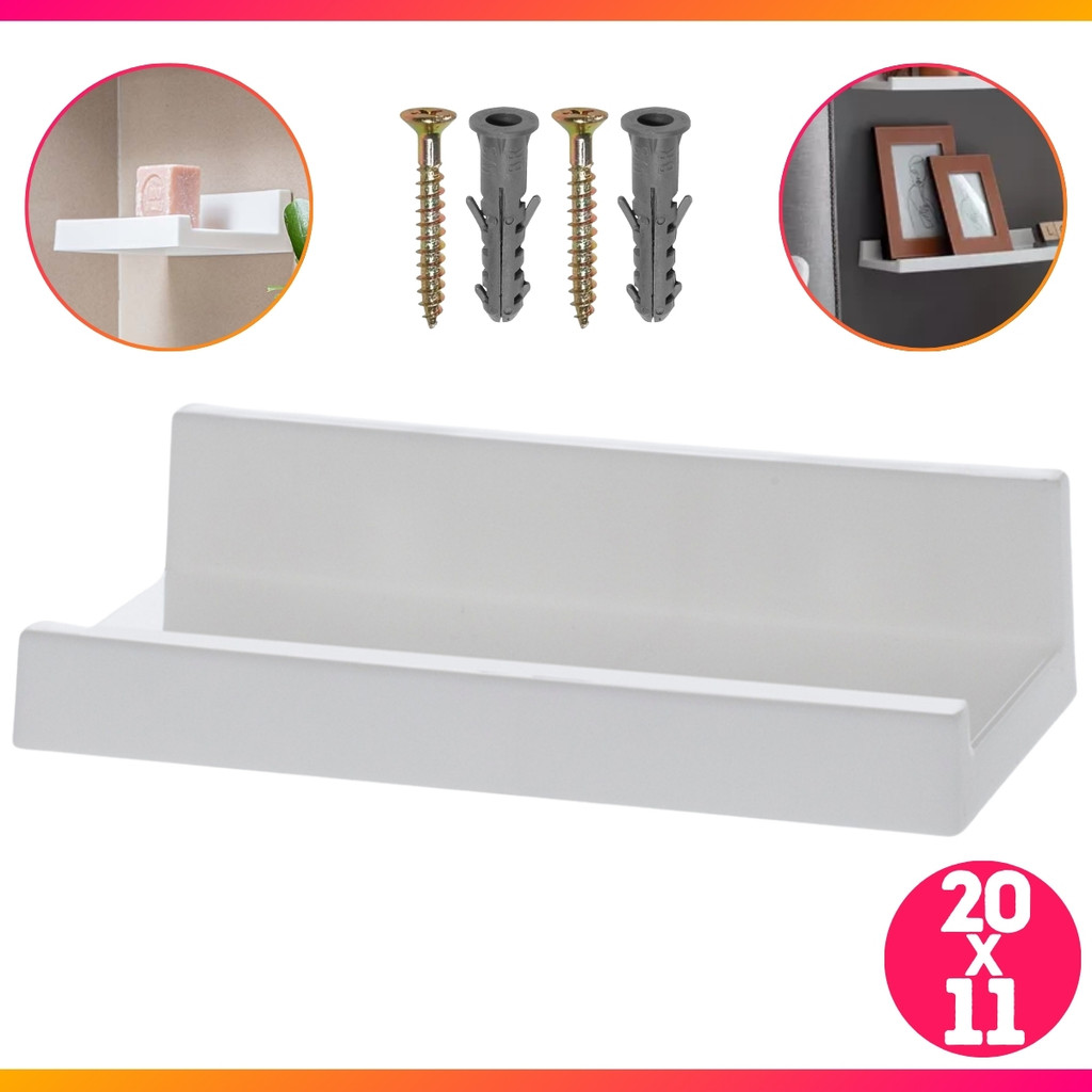 Suporte Organizador Prateleira Calha Cozinha Banheiro Lavanderia Plástico 20Cm