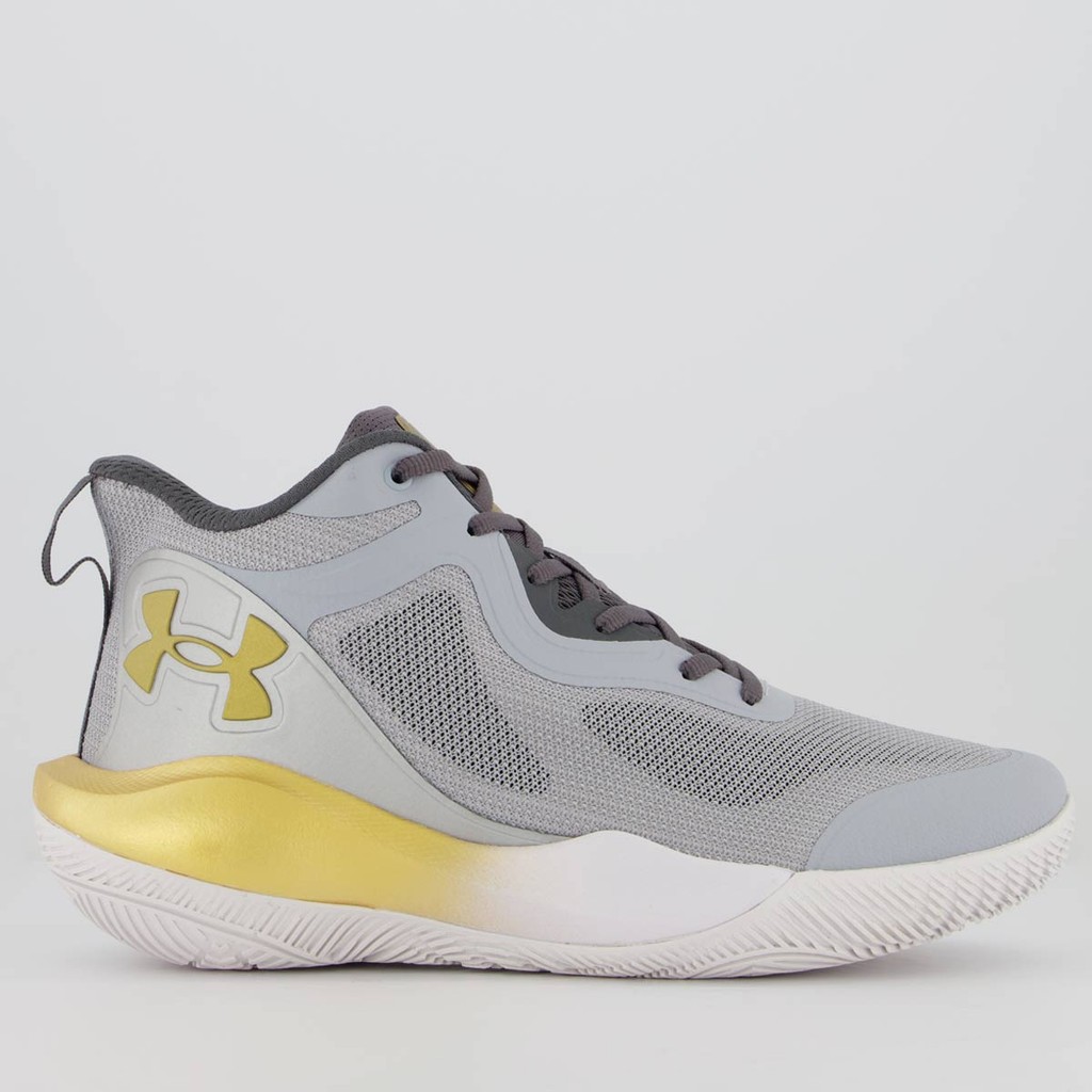 Tênis Under Armour Bankshot Cinza e Dourado - Men Shoes