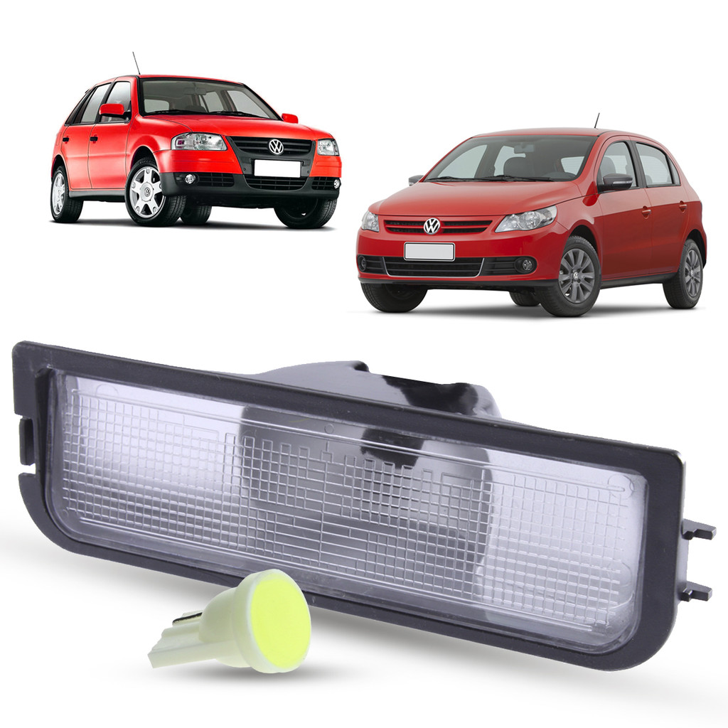 Lanterna Luz De Placa + LED Volkswagen Gol G3 G4 2005 a 2014 G5 2008 a 2012 Voyage G5 2009 a 2012 G6 2013 a 2016