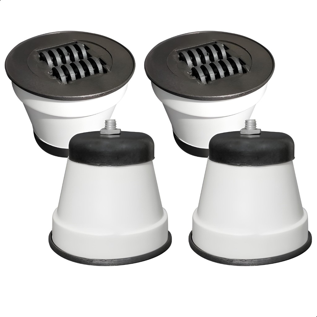 Kit 4 Pés Para Fogão Geladeira Freezer Com Rodizio Universal Redondo