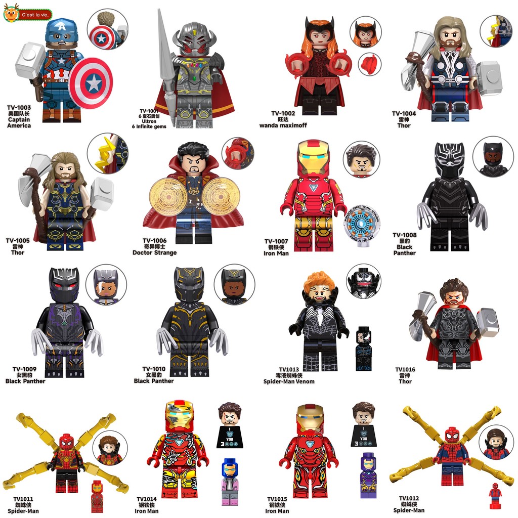 Brinquedo De Montagem item Decorativo Para Meninos Pequeno Presente Pantera Capitão Bonecos