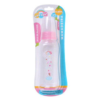 Mamadeira New Baby Clean Silicone Assimétrico 240ml em Oferta na Shopee