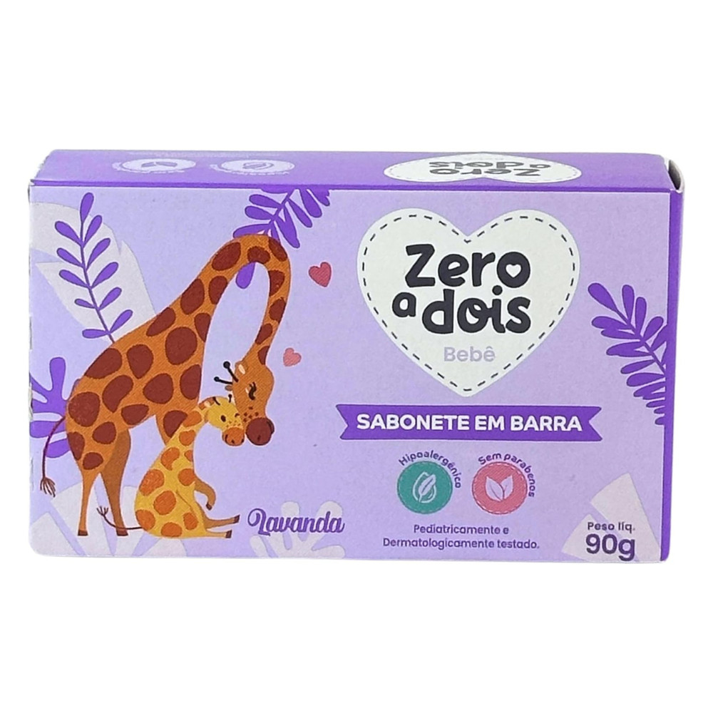 Sabonete em Barra Bebê Hipoalergênico Lavanda 90g Zero a Dois - Mom & Baby