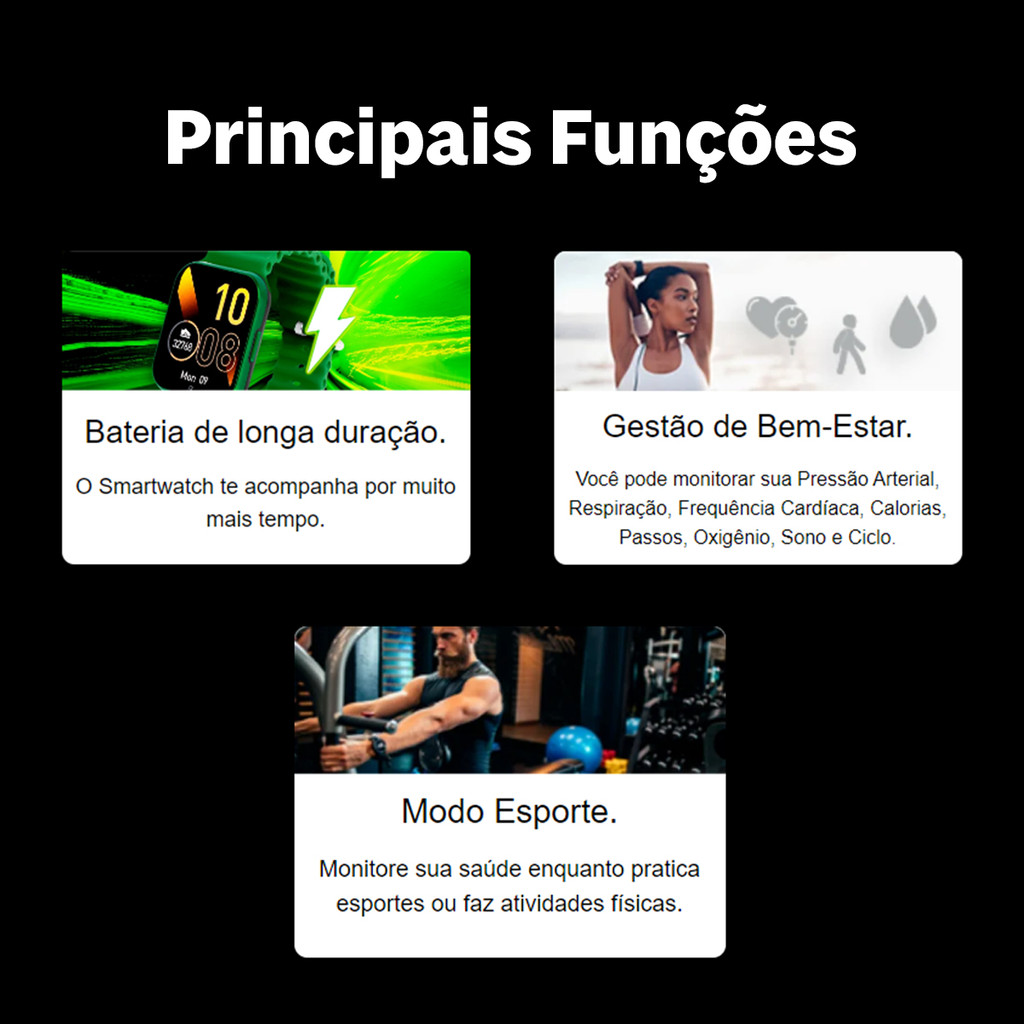 Relogio Champion Smart Watch Inteligente 033 Lançamento Prova D´Agua CH50033L + Pulseira Extra — imagem 2 de 2