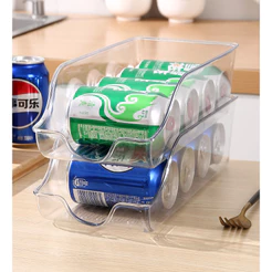 Organizador De Bebidas Latas De Refrigerante Organizador De Geladeira Rack De Pressão De Bebidas Enlatadas Dispensador De Rolamento Automático