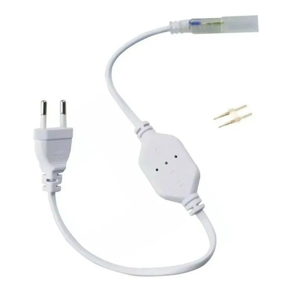 2 Rabicho Adaptador Conector Fita Mangueira Led 110-220v em Oferta na Shopee