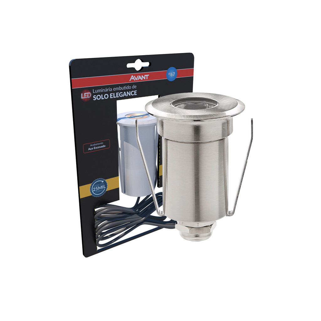 Luminaria Solo Elegance 2w 3000k Bivolt Aço Escovado Avant em Oferta na Shopee