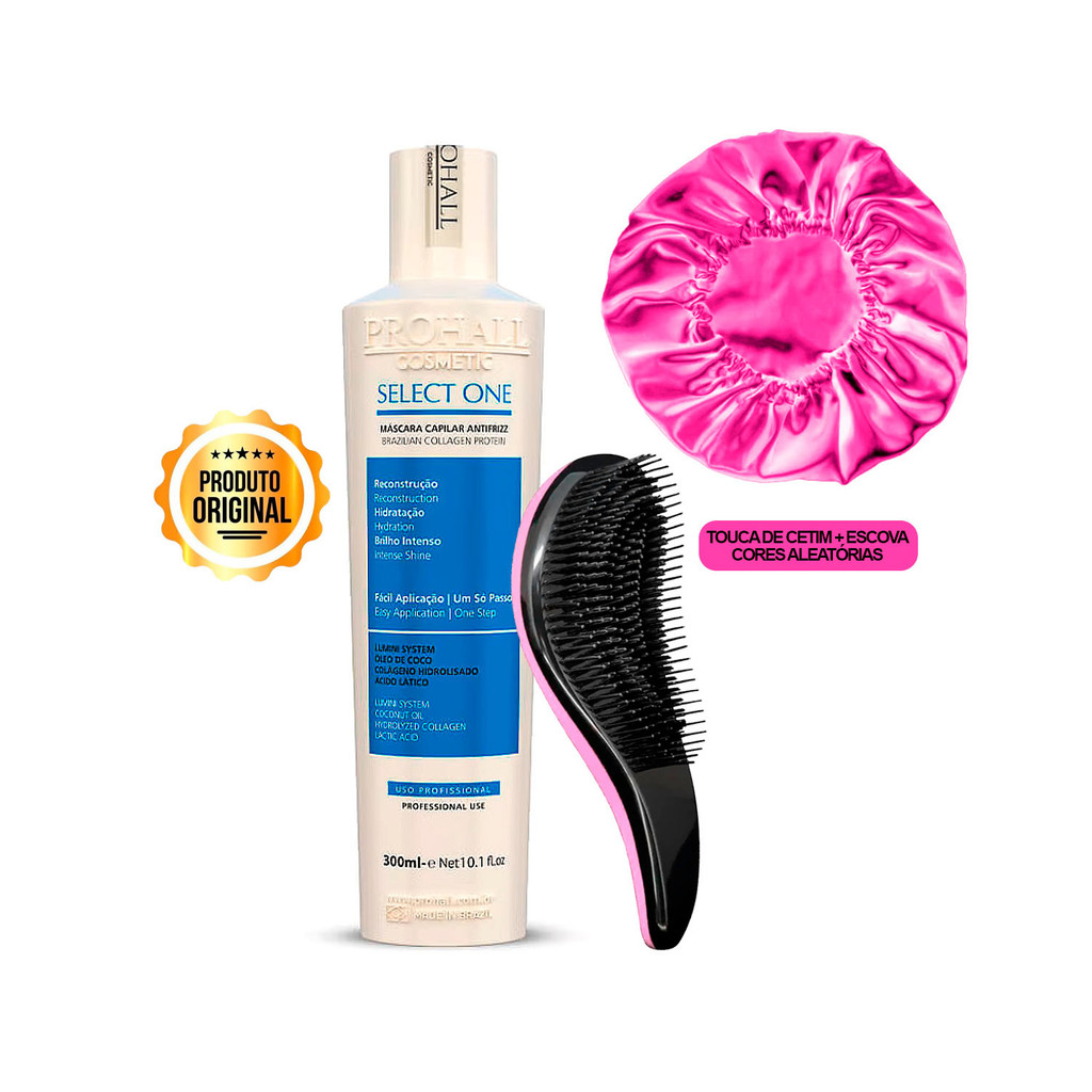 Select One Prohall 300ml + 1 Escova e 1 Touca Antifrizz em Oferta na Shopee