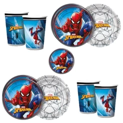 Kit Festa SPIDER MAN HOMEM ARANHA 16 Pratos + 16 Copos Descartável 180 Ml Papel - REGINA(CHOCO)