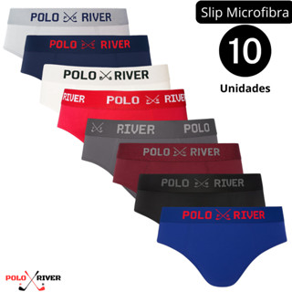 Kit 10 Cuecas Slip Microfibra Adulto Polo River em Oferta na Shopee