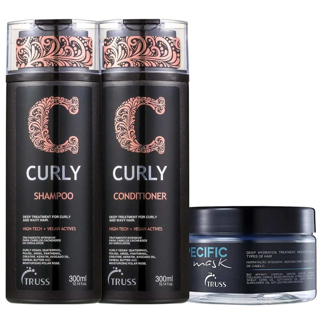 Kit Truss Curly  - Shampoo 300ml + Condicionador 300ml + Specific Máscara 180g