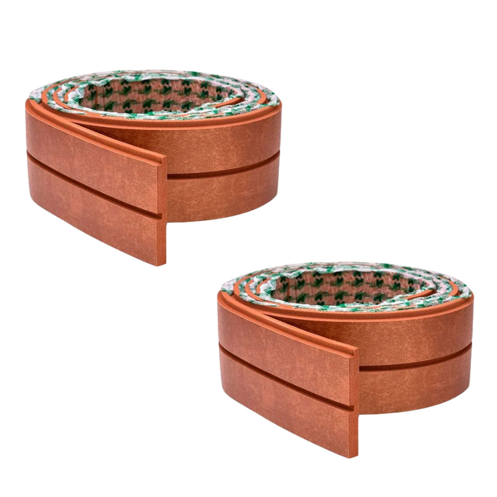 KIT COM 2 MEU RODAPE PAINEL RIPADO AUTOCOLANTE LINHA URBAN PLUS BRONZE (10 METROS)