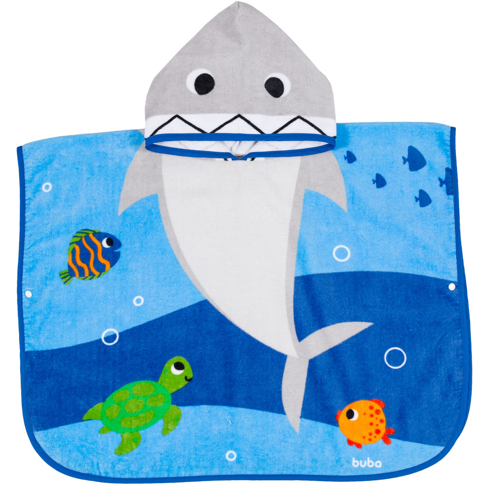 Toalha Poncho Infantil Aventuras do Tubarão