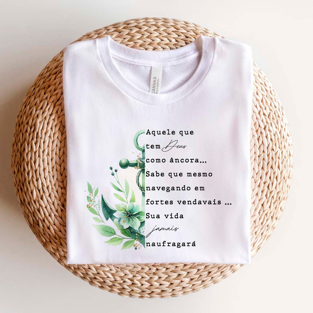 Camisa Cristã Feminina Evangélica Blusa Camiseta Gospel Estampada Algodão em Oferta na Shopee