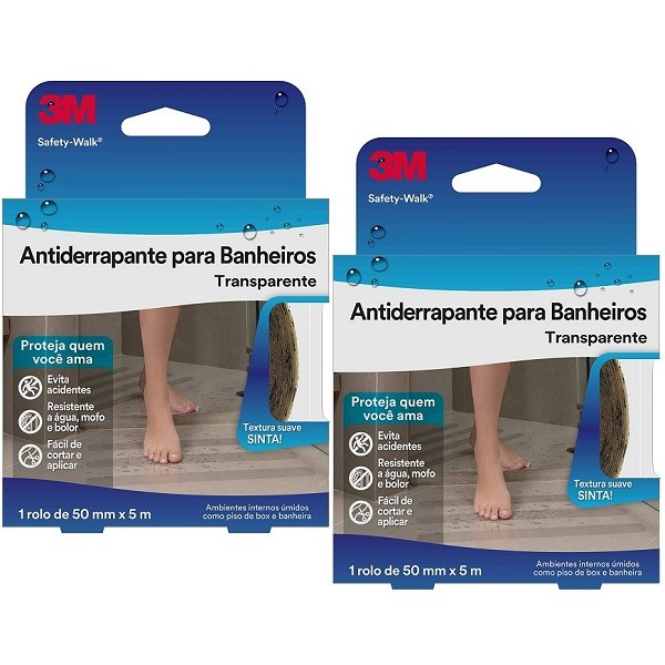 Kit com 2 Fita Antiderrapante Safety WALK Banheiro 50MM X 5M - Home & Living