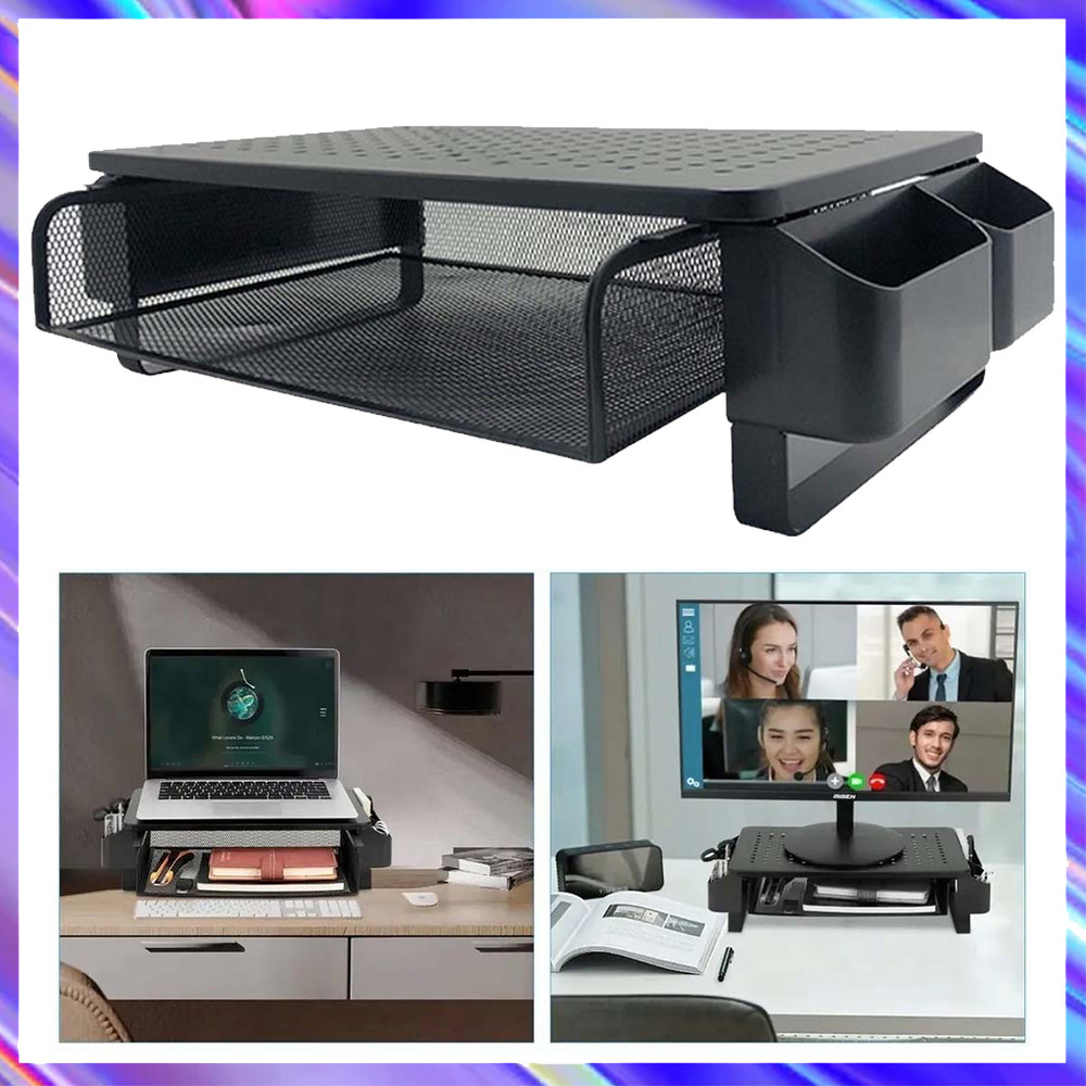 Mesa Base para Monitor - Suporte para Computador com Apoio para Objetos - Suporte de Monitor, Organizador de Mesa