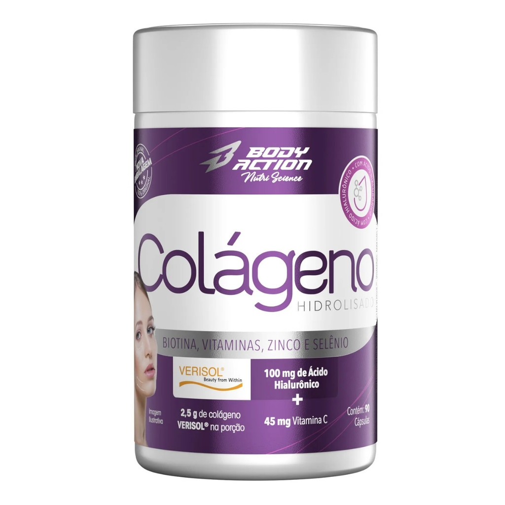 Colágeno Hidrolisado Verisol Pote Com 90 Cápsulas Bodyaction em Oferta na Shopee