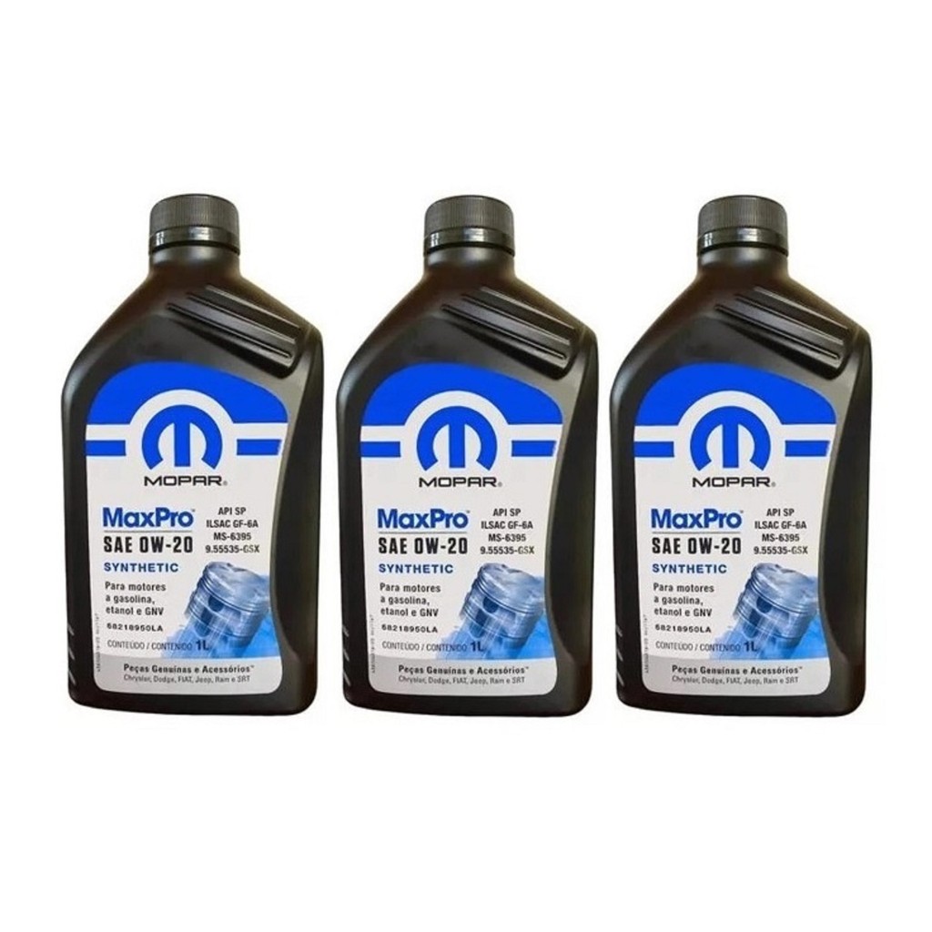 3 litros Óleo 0w20 Mopar Fiat Cronos 2023 a 2026