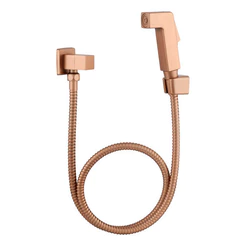 Ducha Higiênica Luxo Quadrada Rose Gold Metal 2932 Gatilho ABS Mangueira 1.20m Casa Agile
