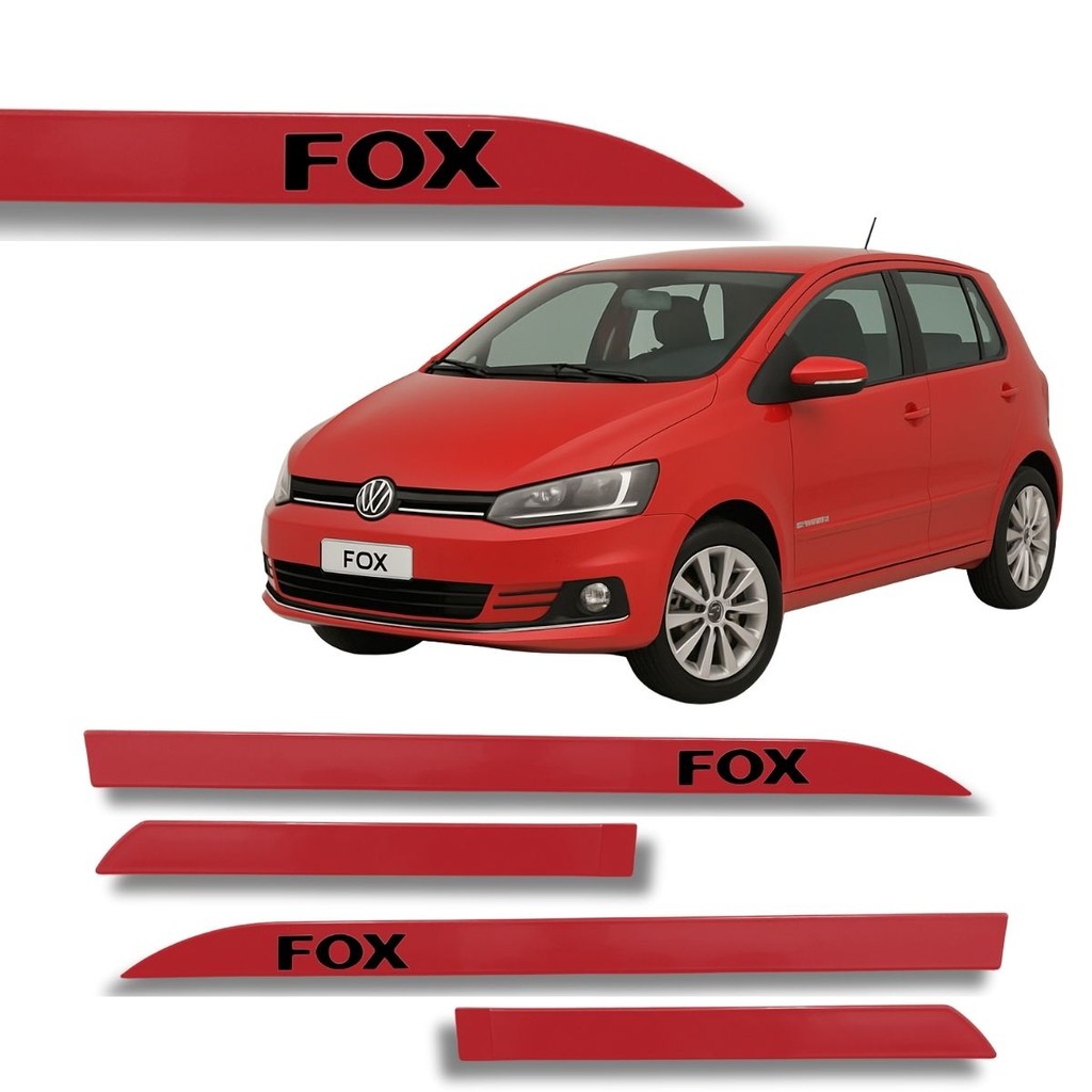 Jogo Friso Lateral Fox Vermelho Flash Ponta de Faca Grafia