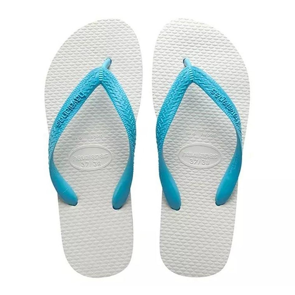 Chinelo Havaianas Tradicional - Azul Claro e Branco
