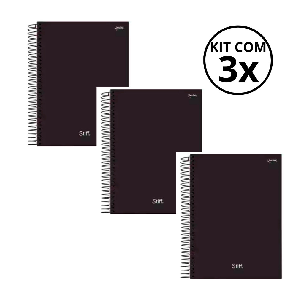 Kit Com 03 Cadernos Universitário 15 Matérias Stiff - Jandaia KIT 03 em Oferta na Shopee