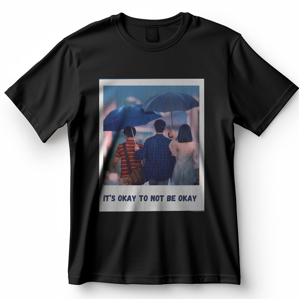 Camiseta It's Okay To Not Be Okay Cena Guarda Chuva Dorama Blusa Camisa 100% Algodão
