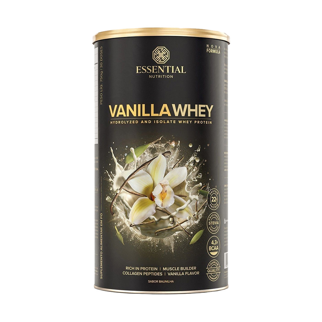 Vanilla Whey Protein Isolado e Hidrolisado 750g Essential Nutrition