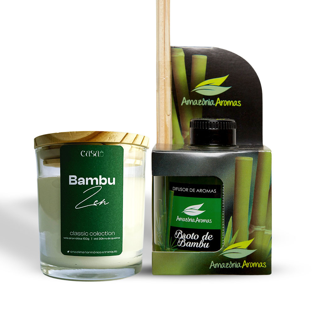 Imagem Kit Vela Bambu Zen 150g + Difusor Broto de Bambu 270ml