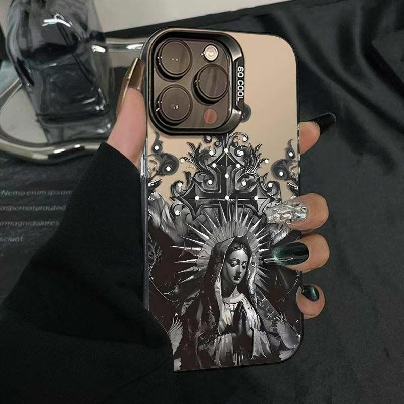 Capinha para celular anti-queda fosca com Padrão de freira iPhone xs max xr 7 8 11 12 13 14 15 16 pro max case em Oferta na Shopee