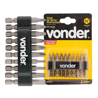 Conjunto Bits E Ponteiras P/ Parafusadeira Com 10pç Vonder em Oferta na Shopee