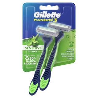 Aparelho de Barbear Gillette Prestobarba3 Sensitive com 2 unidades em Oferta na Shopee