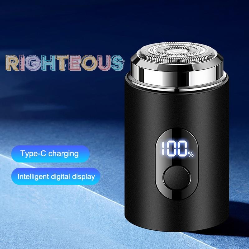 Rightrous Masculino Barbeador Elétrico Recarregável Tipo-c Carregamento Carro Portátil Led Display Digital Molhado & Sec