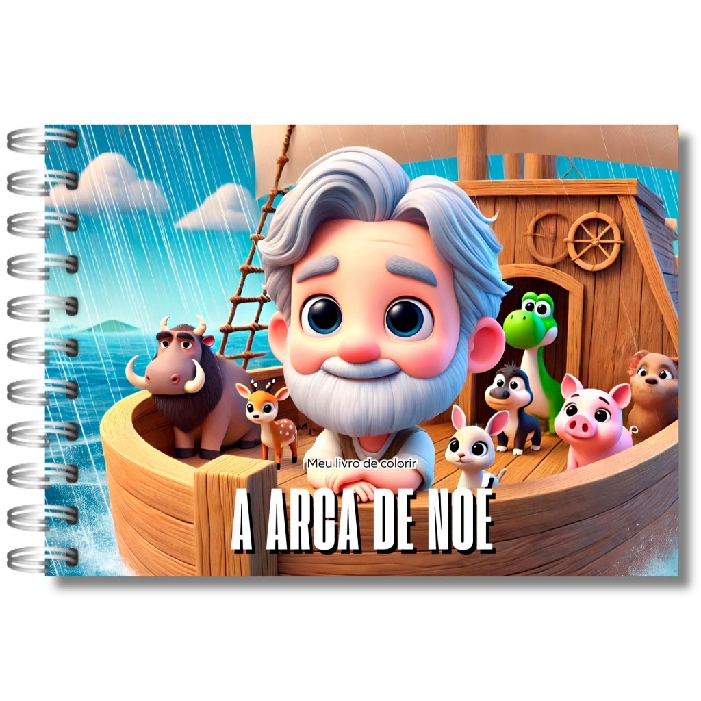 Livro de Colorir A Arca de Noé - 26 folhas de 120g - Capa dura