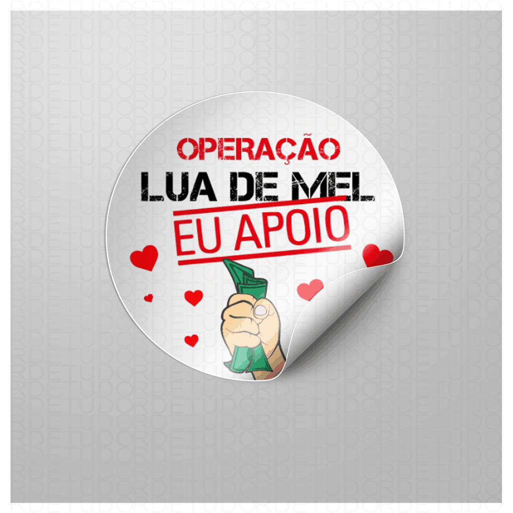 100 Adesivos Operação lua de mel -  4x4cm - hora da gravata em Oferta na Shopee