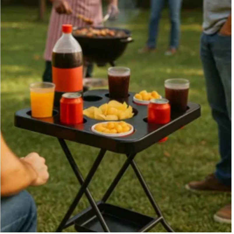 Mesa Petisqueira Multiuso Dobrável Desmontavel Portátil Bandeja Churrasco Bar Piscina Área Lazer1 em Oferta na Shopee
